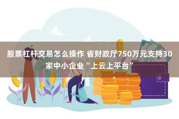 股票杠杆交易怎么操作 省财政厅750万元支持30家中小企业“上云上平台”