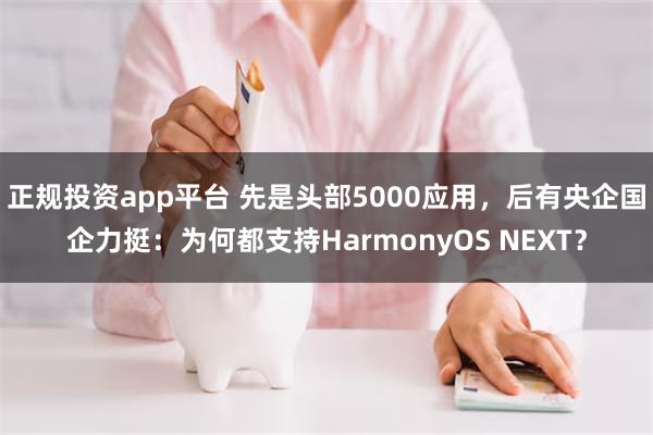 正规投资app平台 先是头部5000应用，后有央企国企力挺：为何都支持HarmonyOS NEXT？