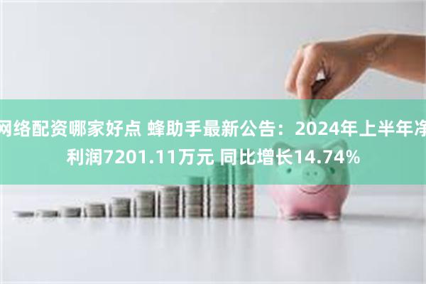 网络配资哪家好点 蜂助手最新公告：2024年上半年净利润7201.11万元 同比增长14.74%