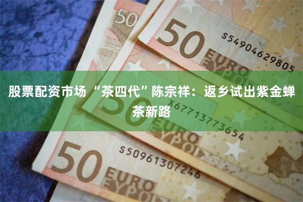 股票配资市场 “茶四代”陈宗祥：返乡试出紫金蝉茶新路